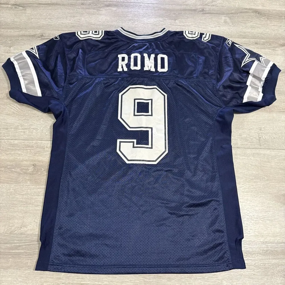 Tony Romo Jersey Dallas Cowboys NFL Reebok Men's Blue Size 50